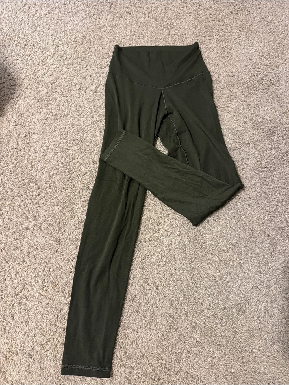 High-Waist Olive Green Women's Leggings